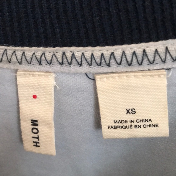 NWOT moth XS navy pale gray top - Picture 2 of 6